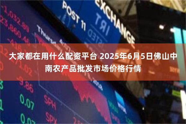 大家都在用什么配资平台 2025年6月5日佛山中南农产品批发市场价格行情